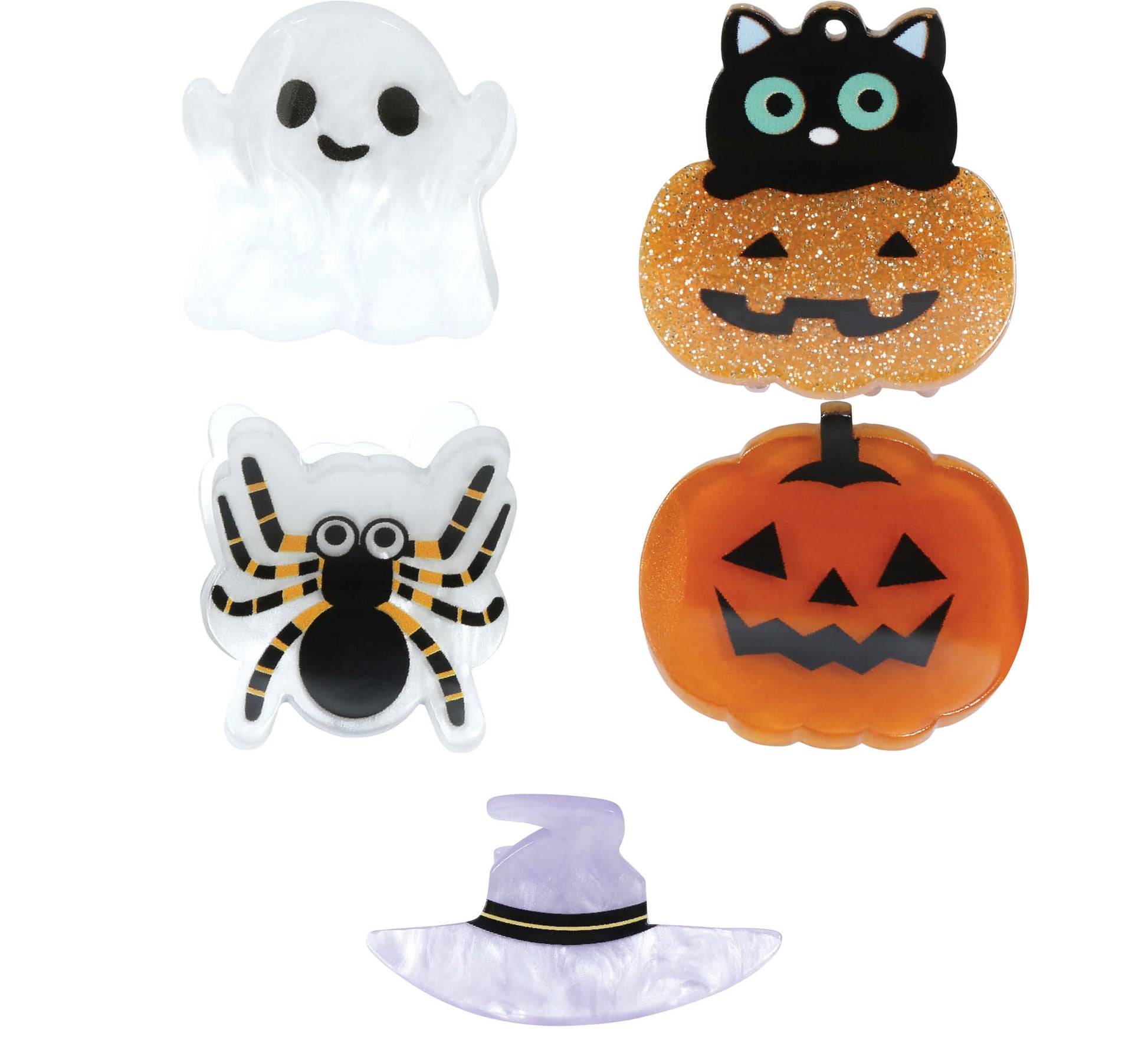 SET OF 5 ASSORTED HALLOWEEN CLAW CLIPS