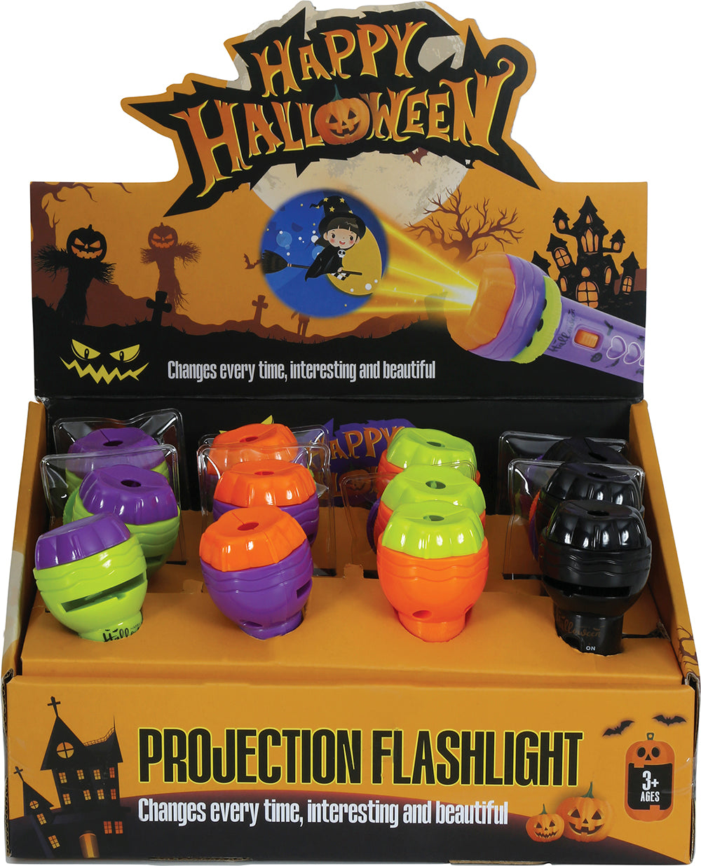 DISPLAY 12 MINI TORCH PROJECTORS, 11.5 CM