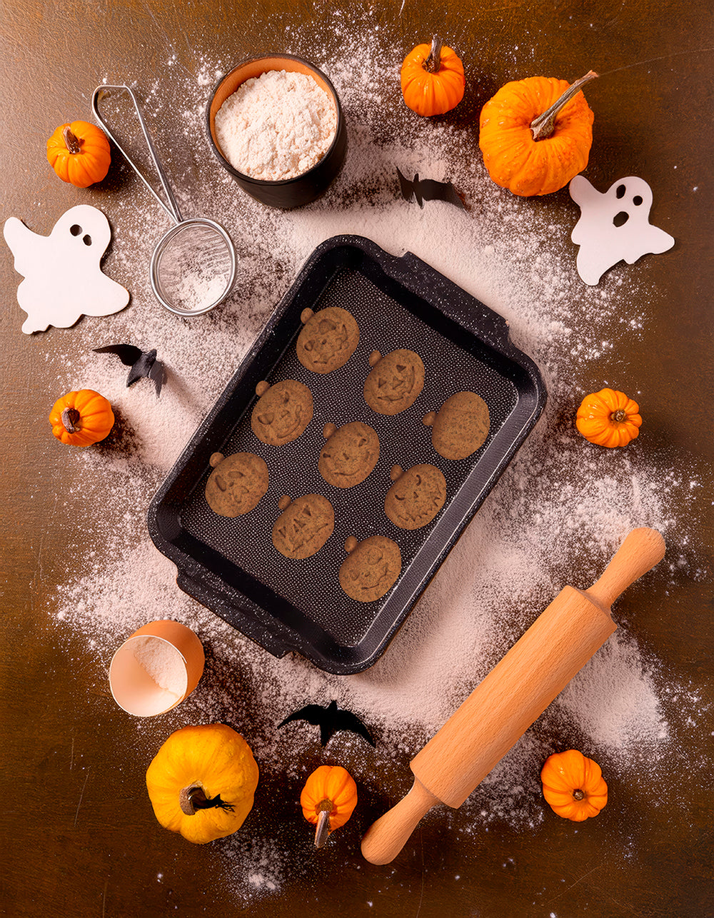 COOKIE MOLD 9 PUMPKINS, 24X25 CM