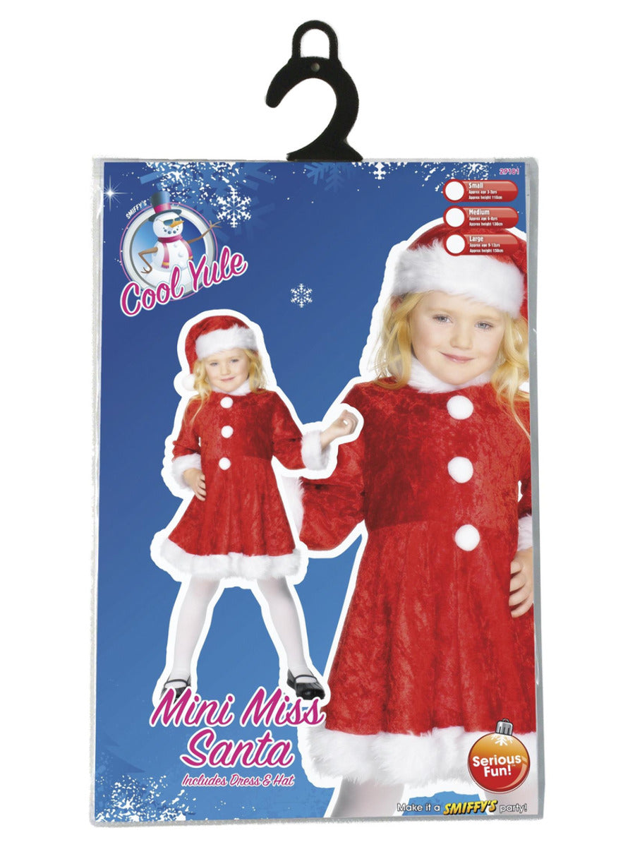 Mini Miss Santa Costume, Red - 3