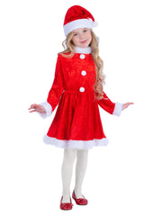 Mini Miss Santa Costume, Red - 1