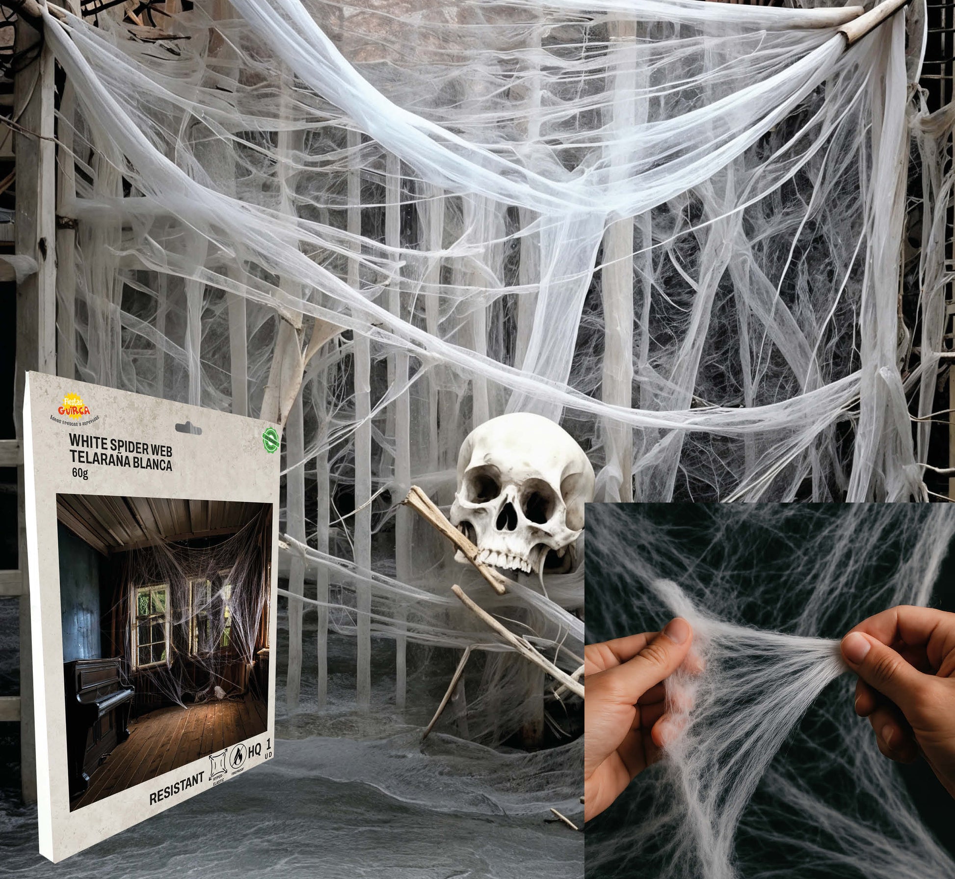 HQ WHITE SPIDERWEBS, 60 GR