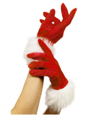 Santa Gloves, Red - 1