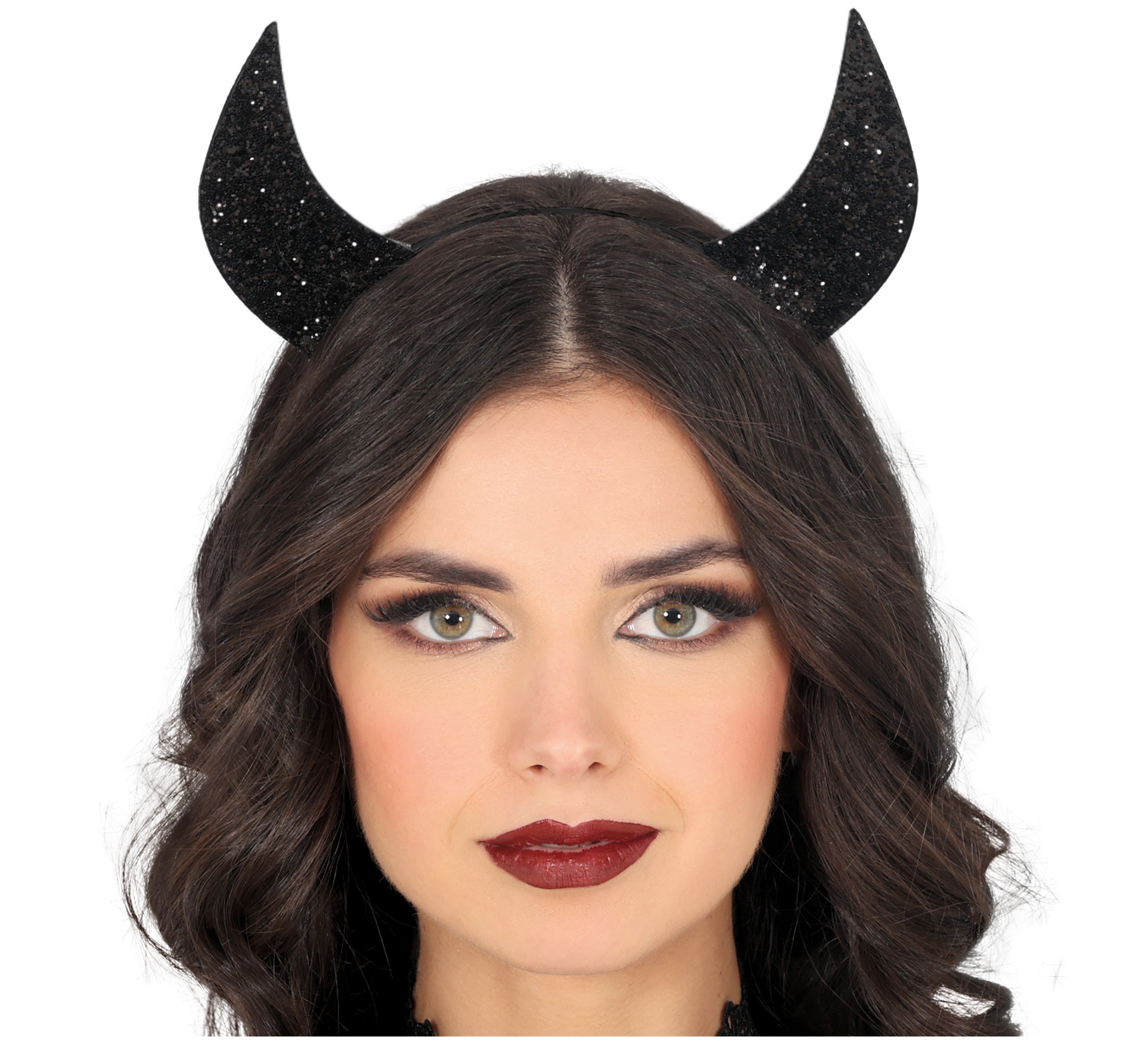 SHINY BLACK HORNS HEADBAND
