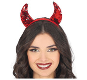 SHINY RED HORNS HEADBAND