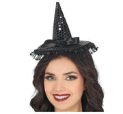 MINIHAT WITCH WITH BLACK SEQUINS