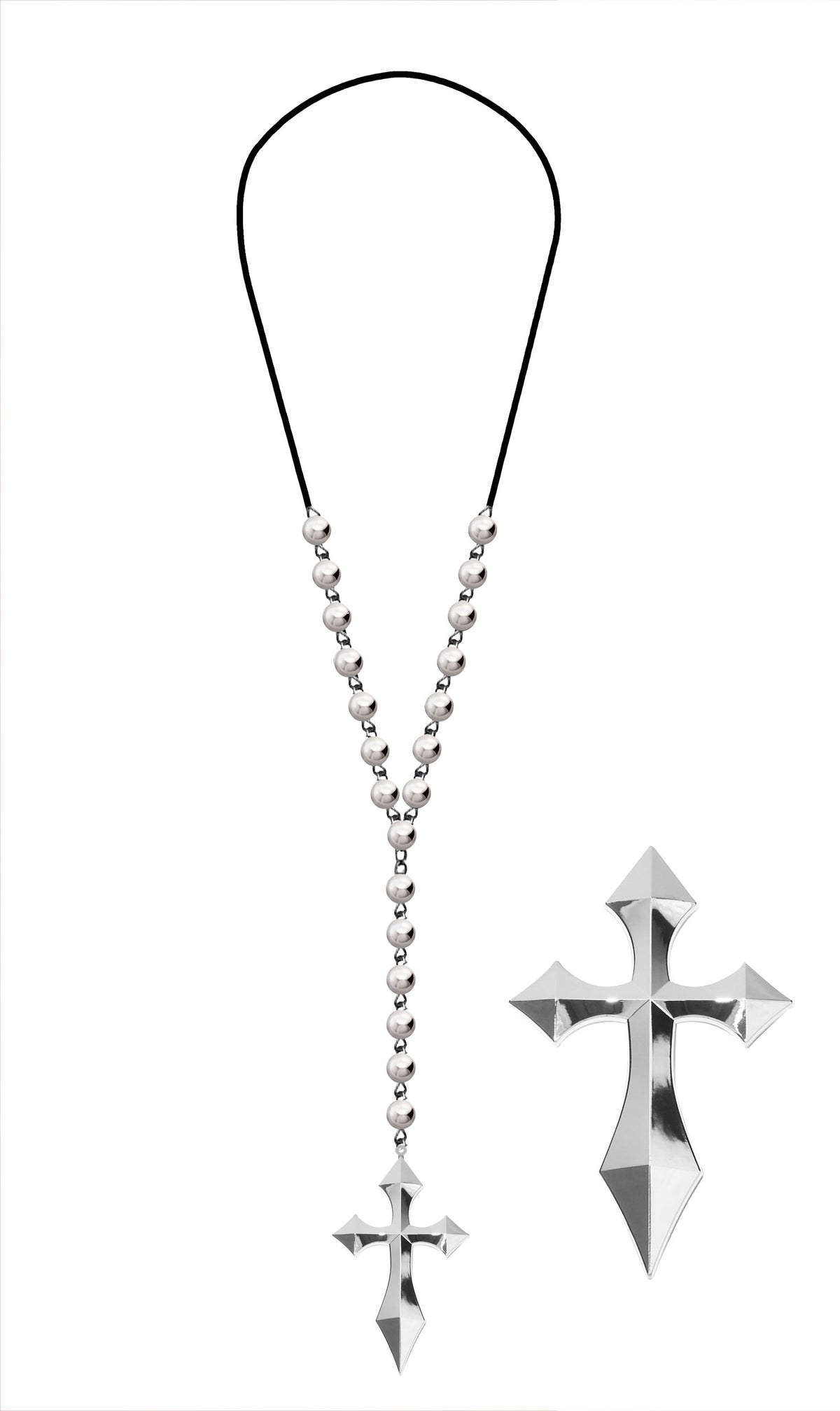 METALIC NECKLACE WITH CROSS
