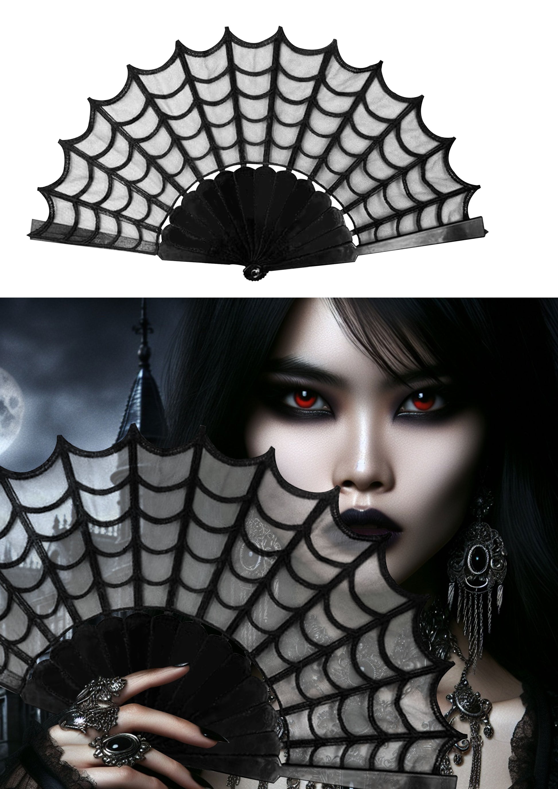 GOTHIC FAN, 24 CM