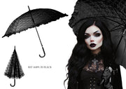 GOTHIC UMBRELLA BLACK 70 CM