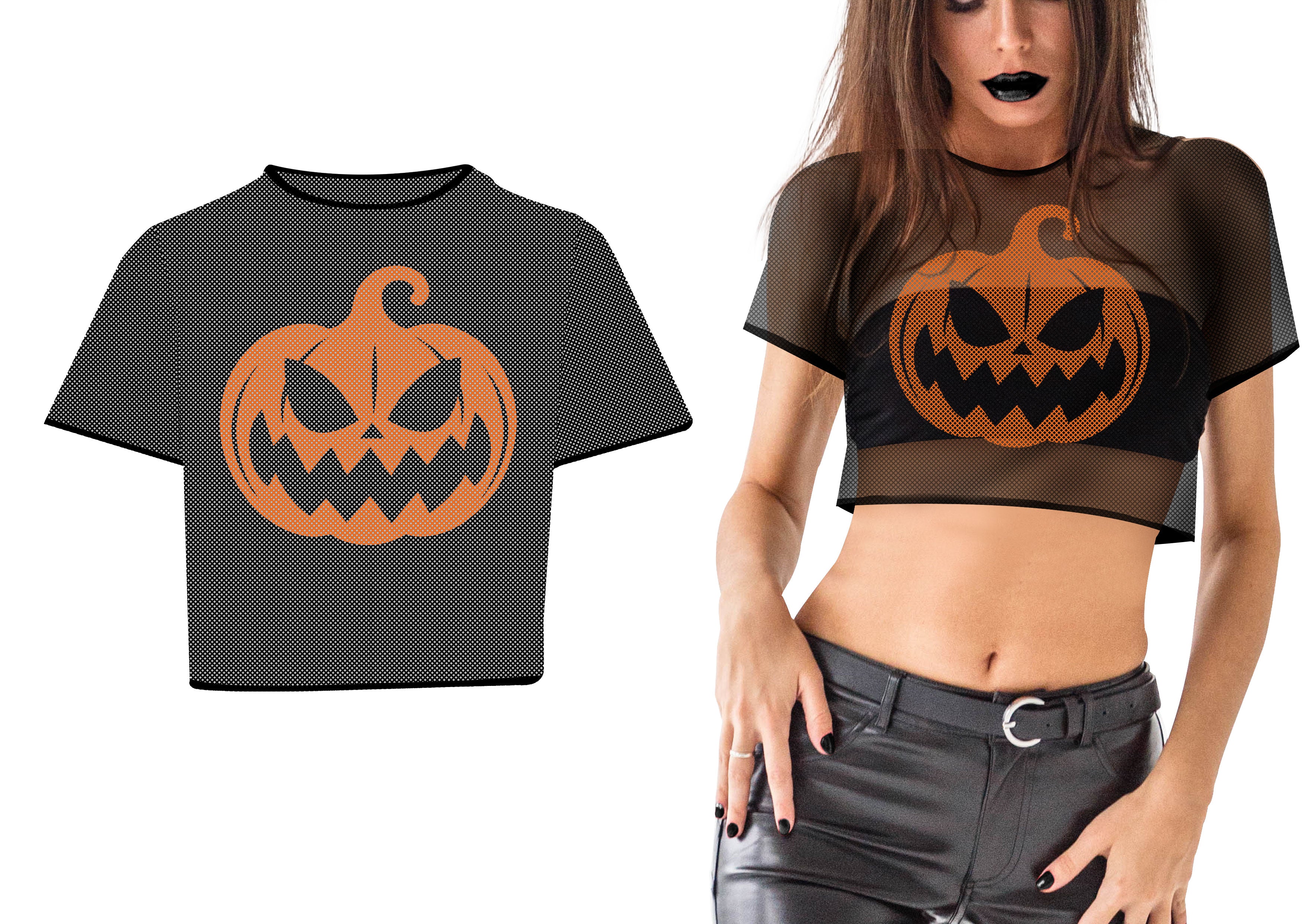 PUMPKIN CROP TOP T-SHIRT