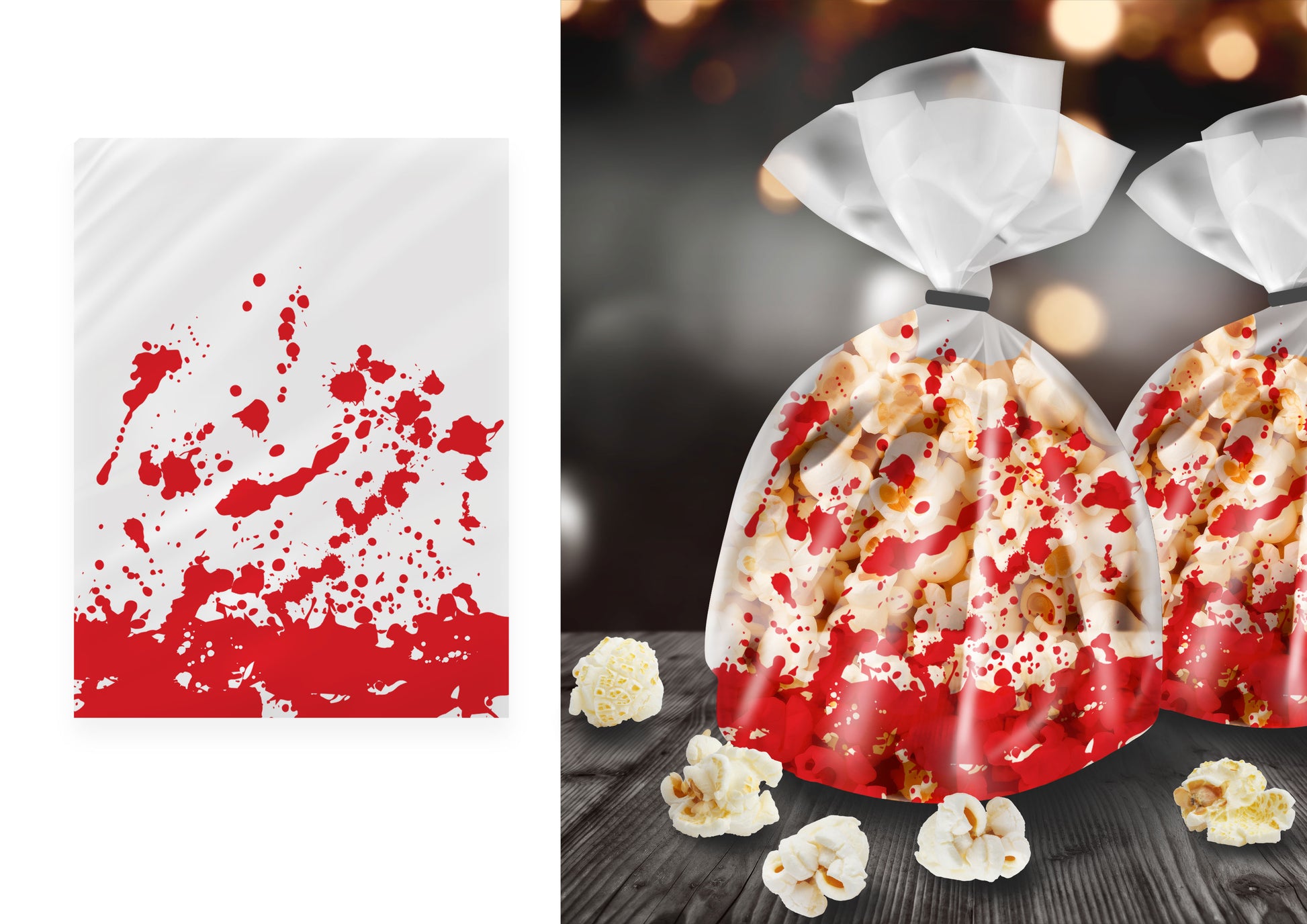 20 BAGS OF CANDIES, BLOODY 28x13 CM