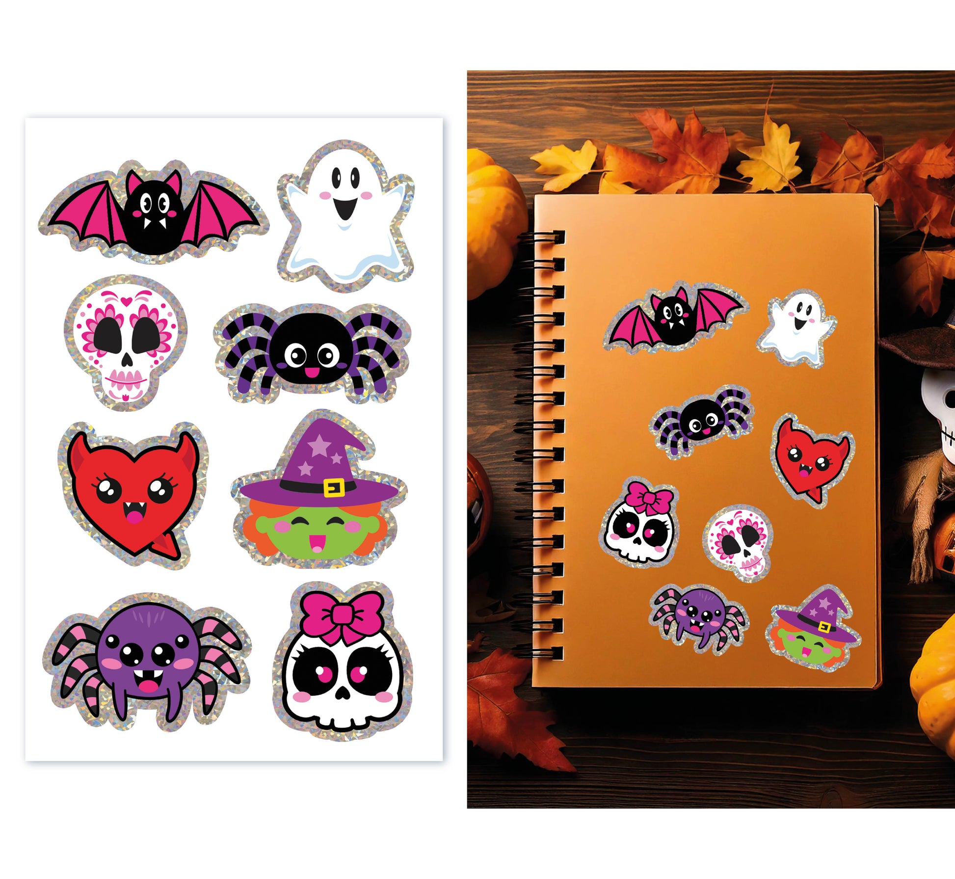 ASSORTED HOLOGRAPHIC HALLOWEEN STICKERS