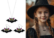 EARRINGS AND NECKLACE HALLOWEEN SET, BATS