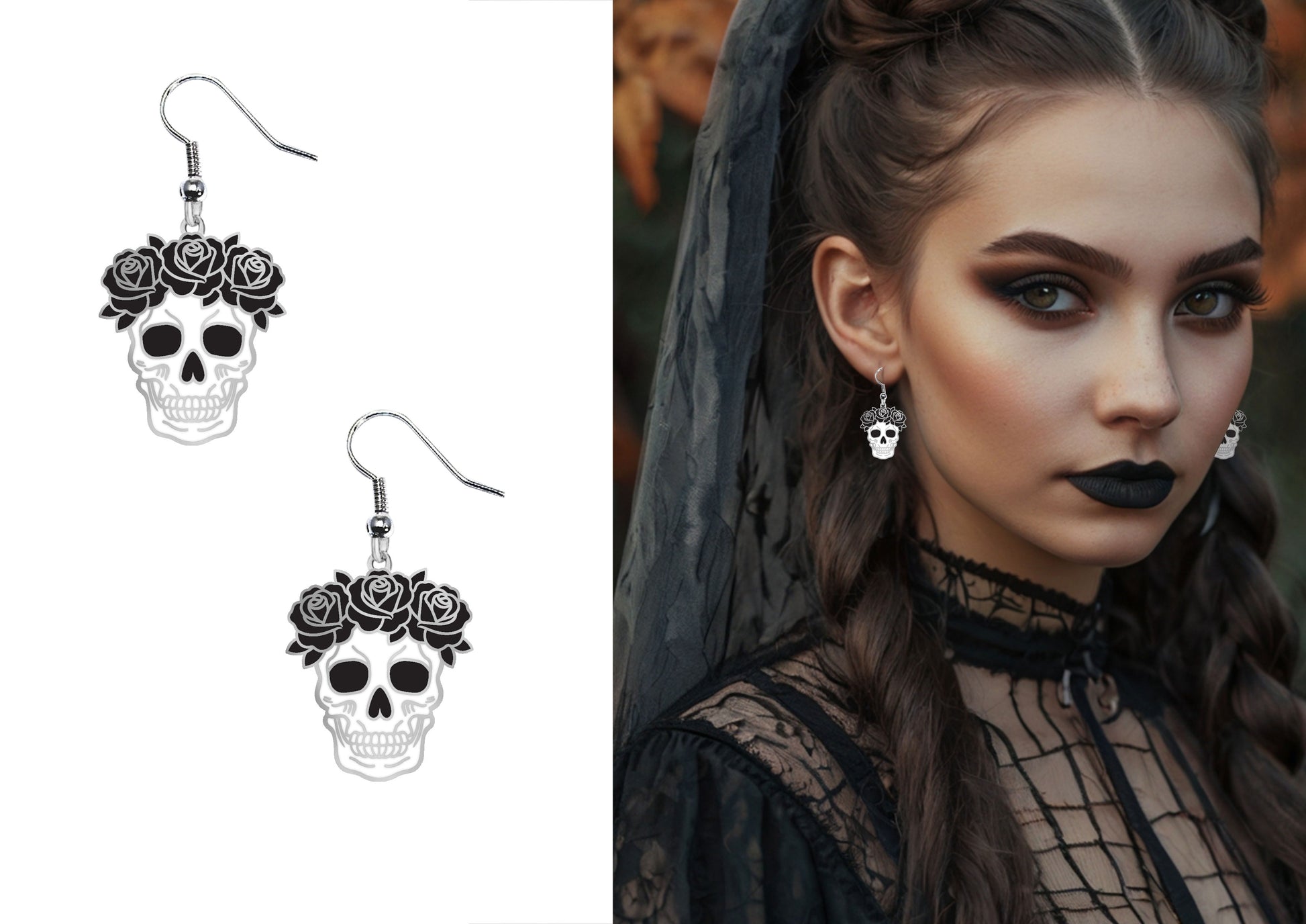 HALLOWEEN EARRINGS, SKULL