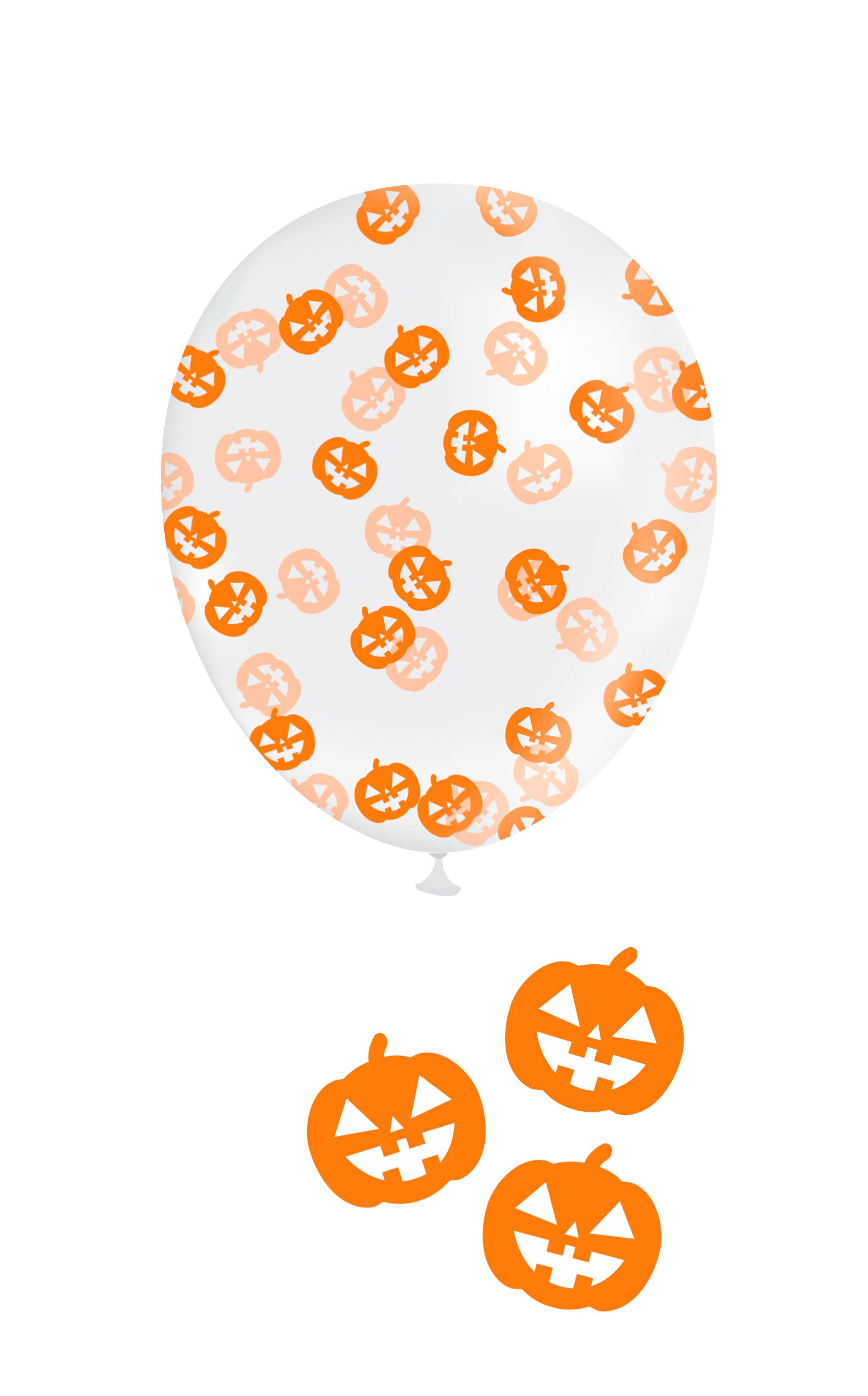 BAG OF 10 BALLOONS WITH CONFETTI PUMPKIN