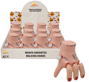 BOX OF 12 WIND-UP WALKING HANDS, 8 CM
