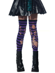 Purple Striped Tights