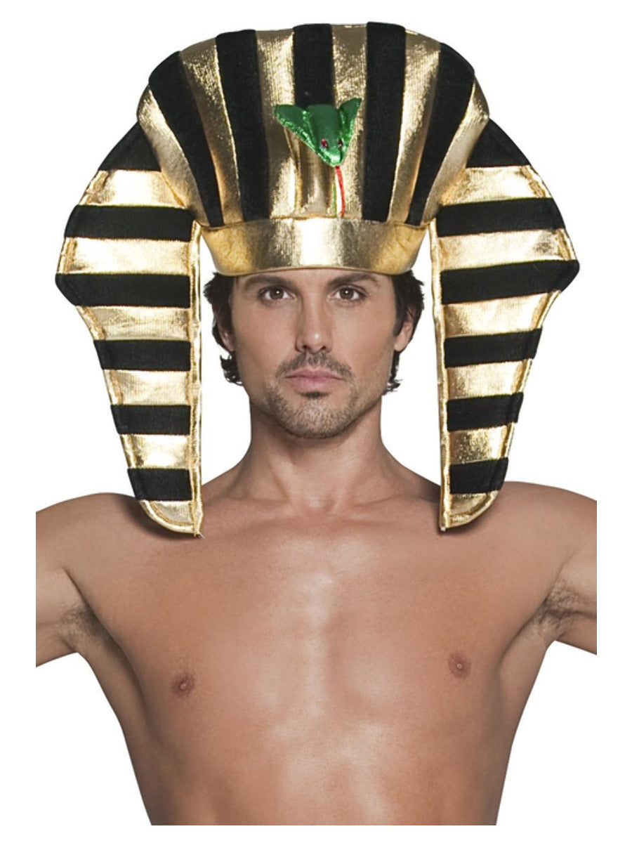 Pharaoh Headpiece, Black & Gold - 1