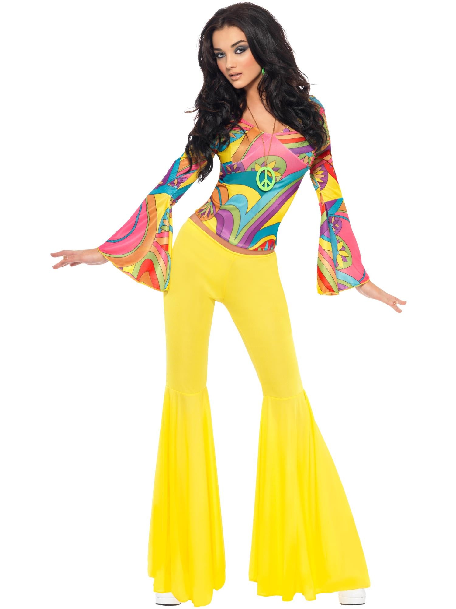 70s Groovy Babe Costume, Yellow 1