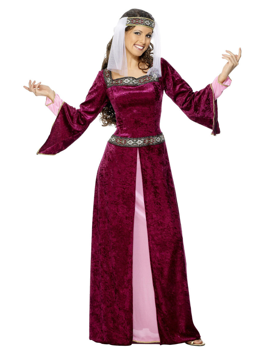 Maid Marion Costume, Burgundy - 1