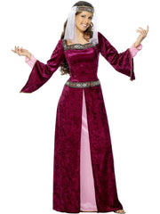 Maid Marion Costume, Burgundy 1