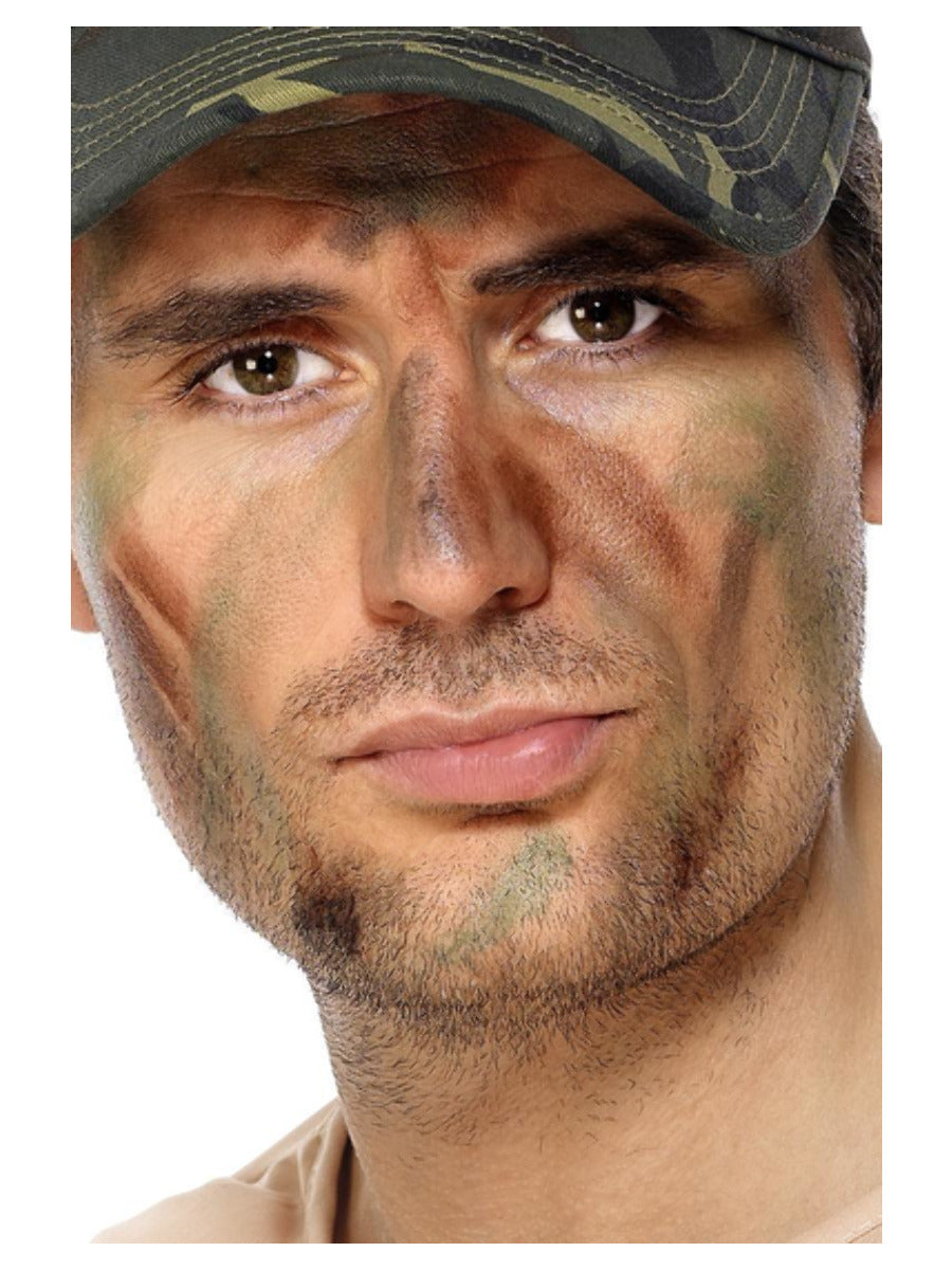 Smiffys Make-Up FX, Army Camouflage Kit, Grease,  - 1