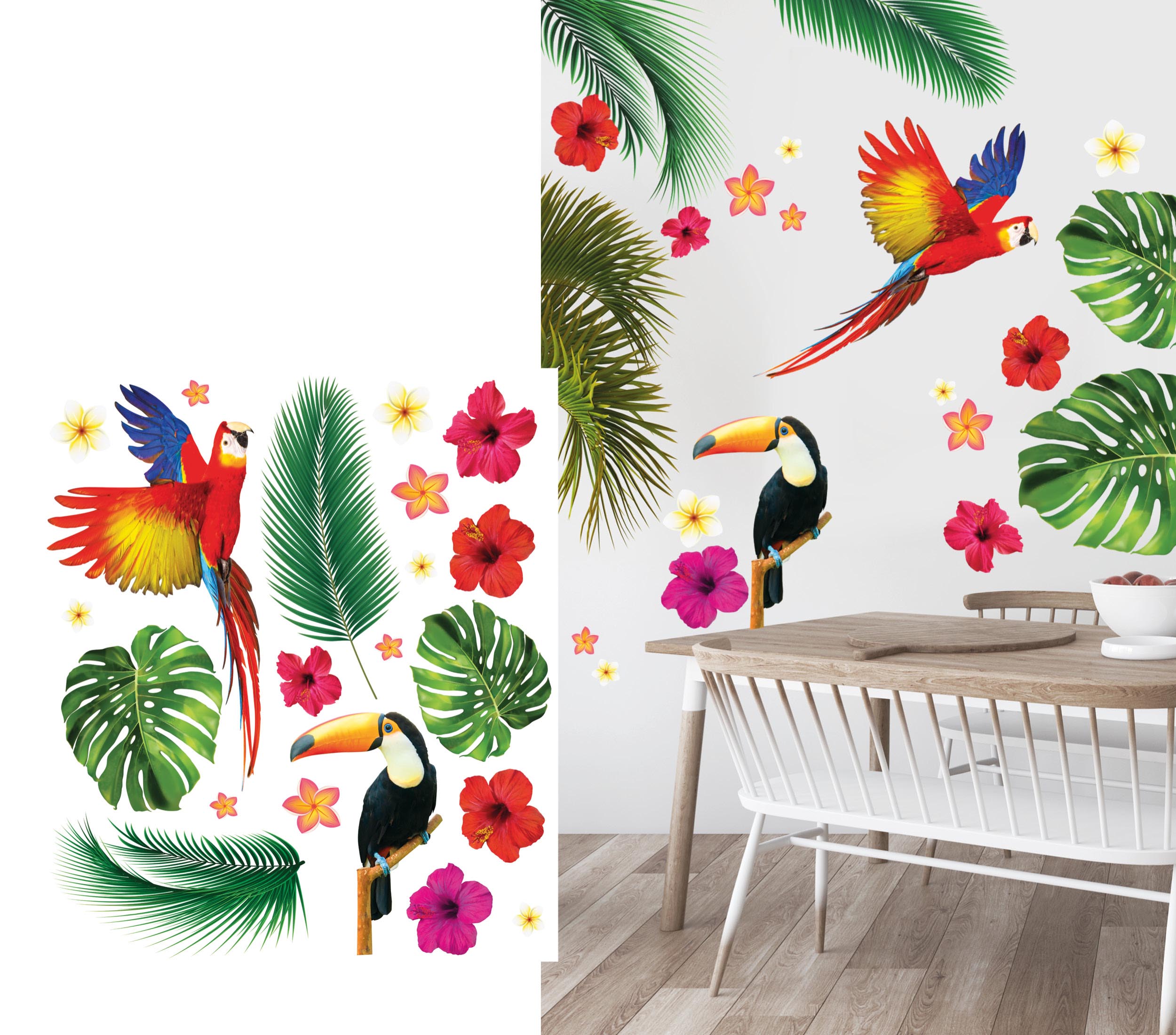 TROPICAL STICKER WALL, 70X80 CMS.