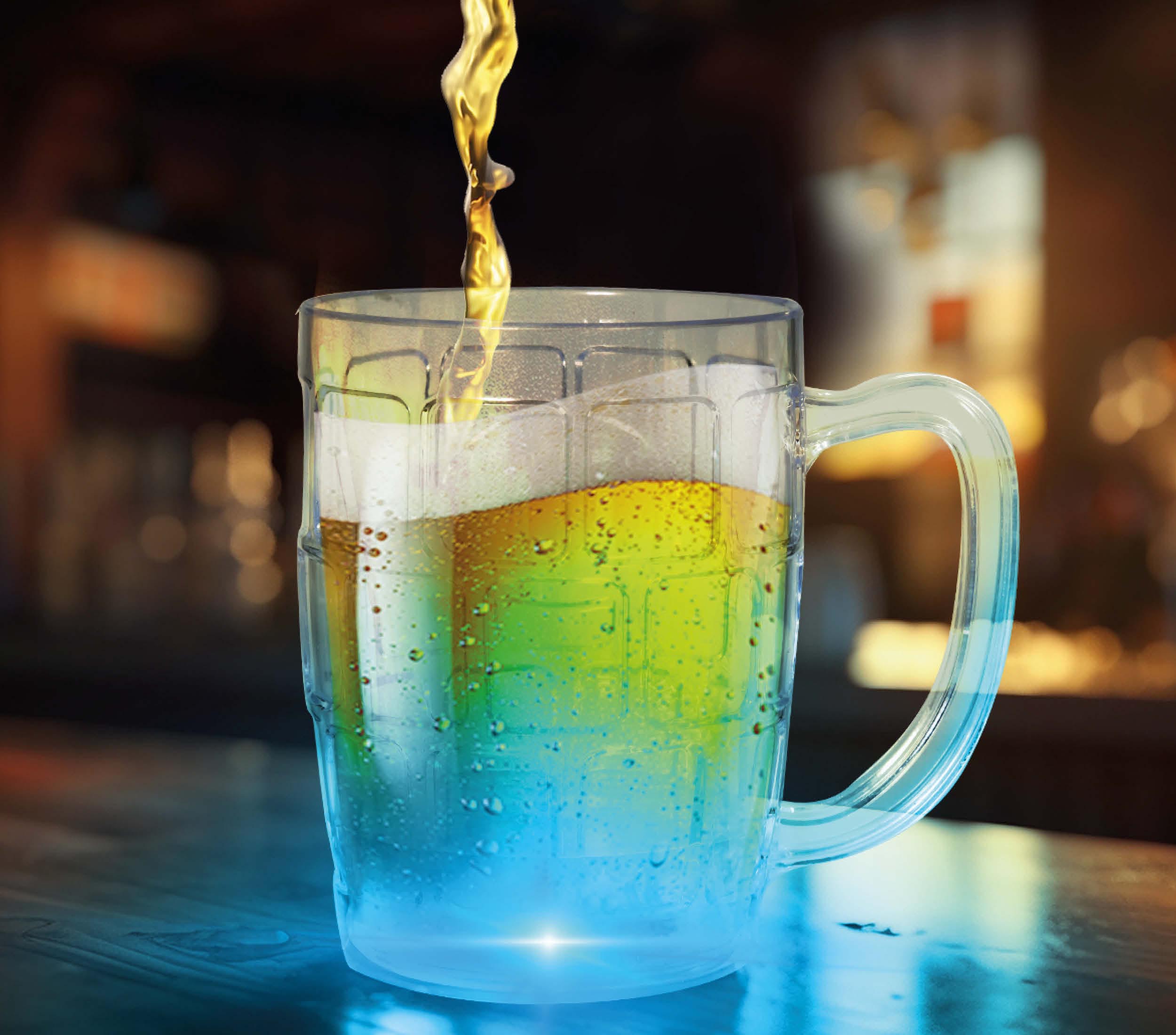 BEER CUP WITH LIGHT, 500 ML, 19.5 CMS