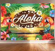 ALOHA SUMMER BACKDROP BANNER 220X140 CM