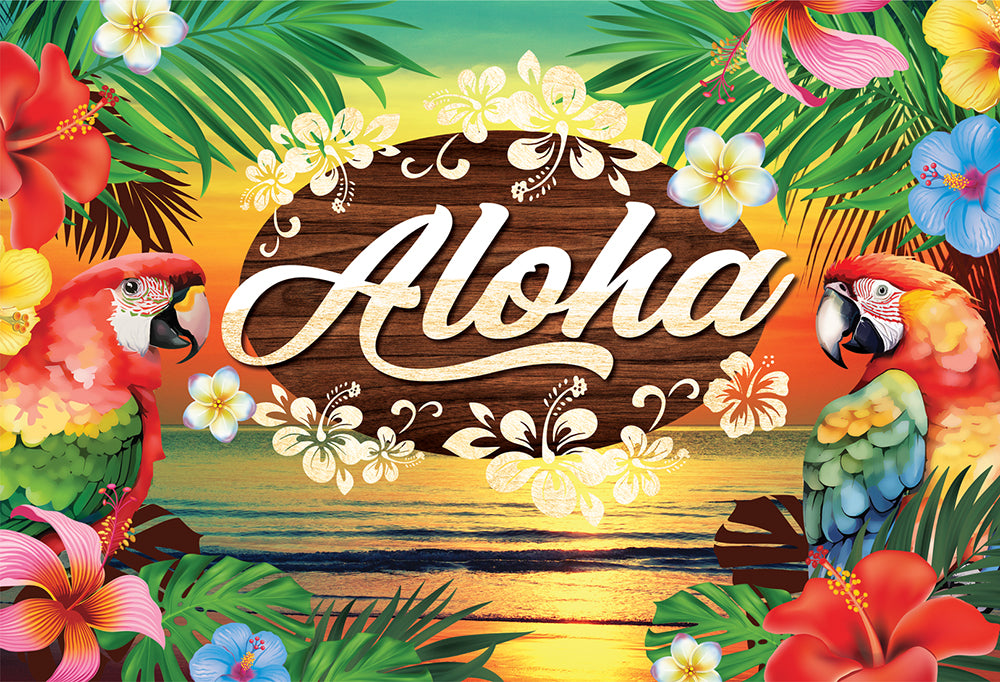 ALOHA SUMMER BACKDROP BANNER 220X140 CM