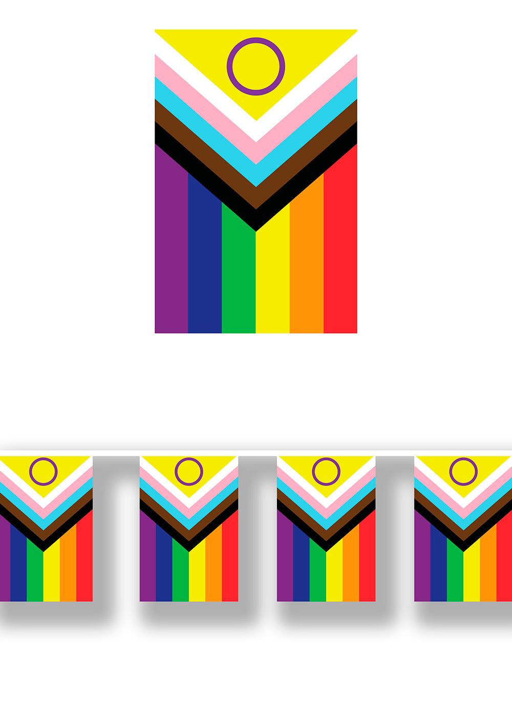 INCLUSIVE RAINBOW FLAG GARLAND, 30X20 CM, 2.5M