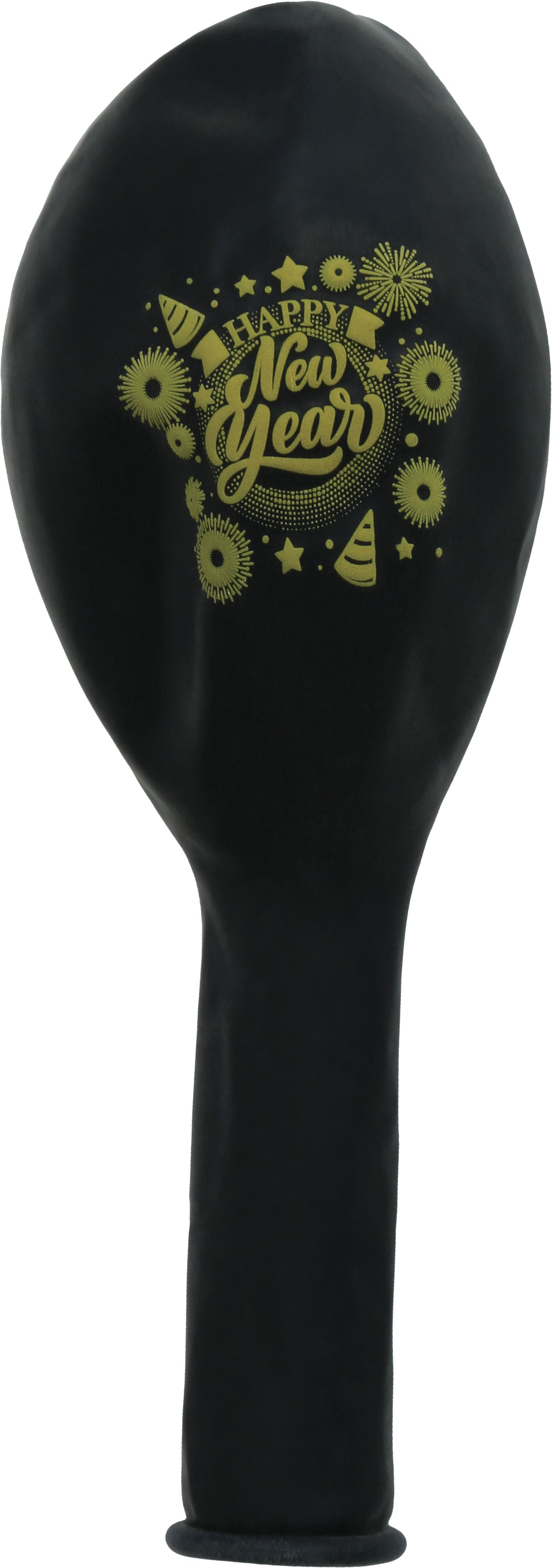 BAG 10 BLACK HAPPY NEW YEAR BALLOONS