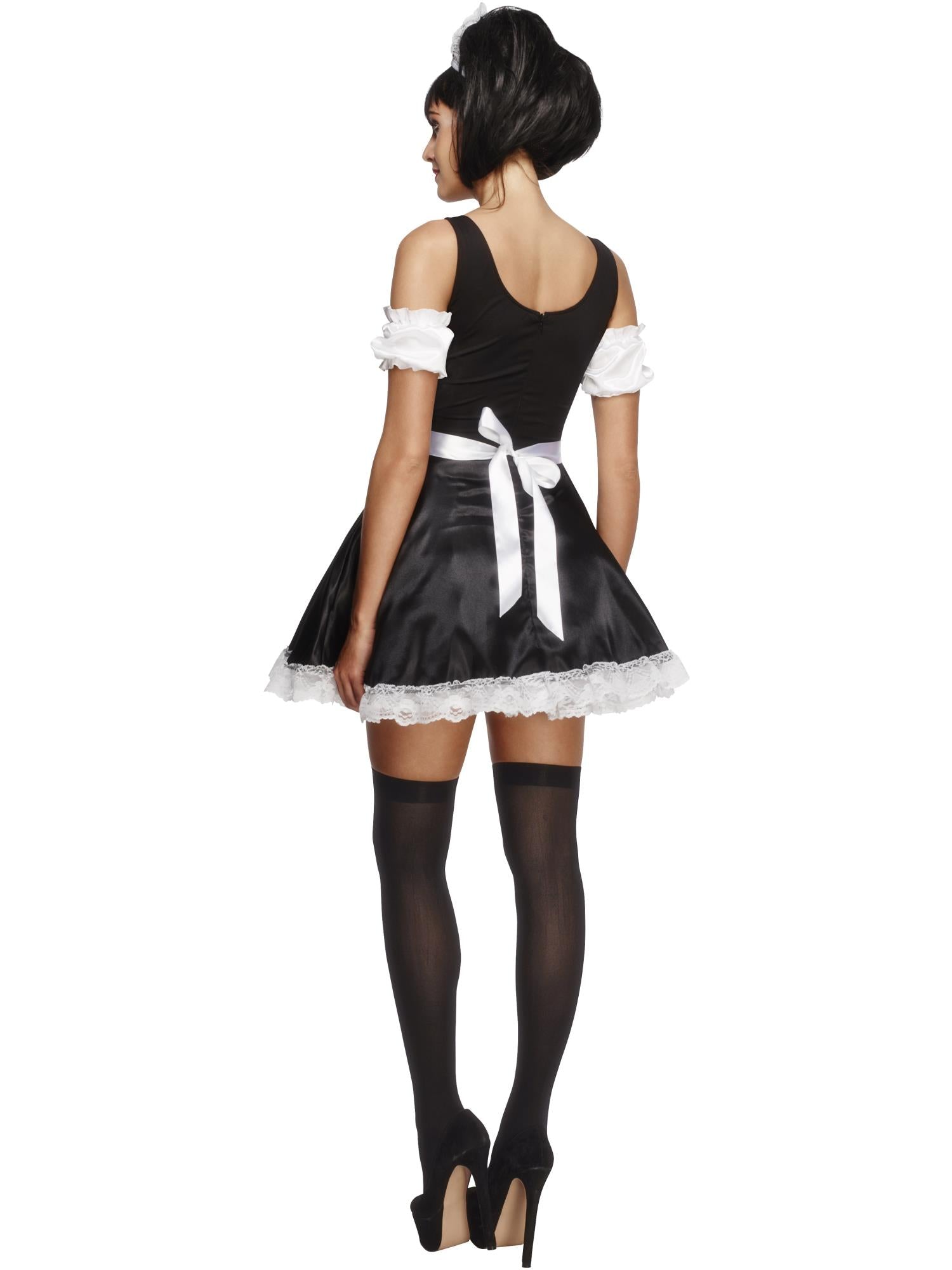 Fever Flirty French Maid Costume, Black 2