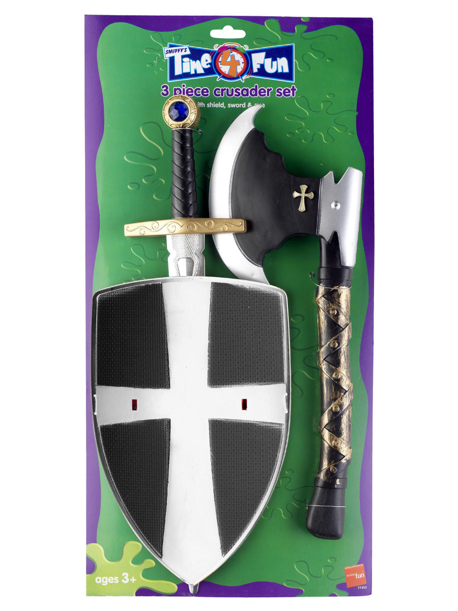 3 Piece Crusader Set, White - 3