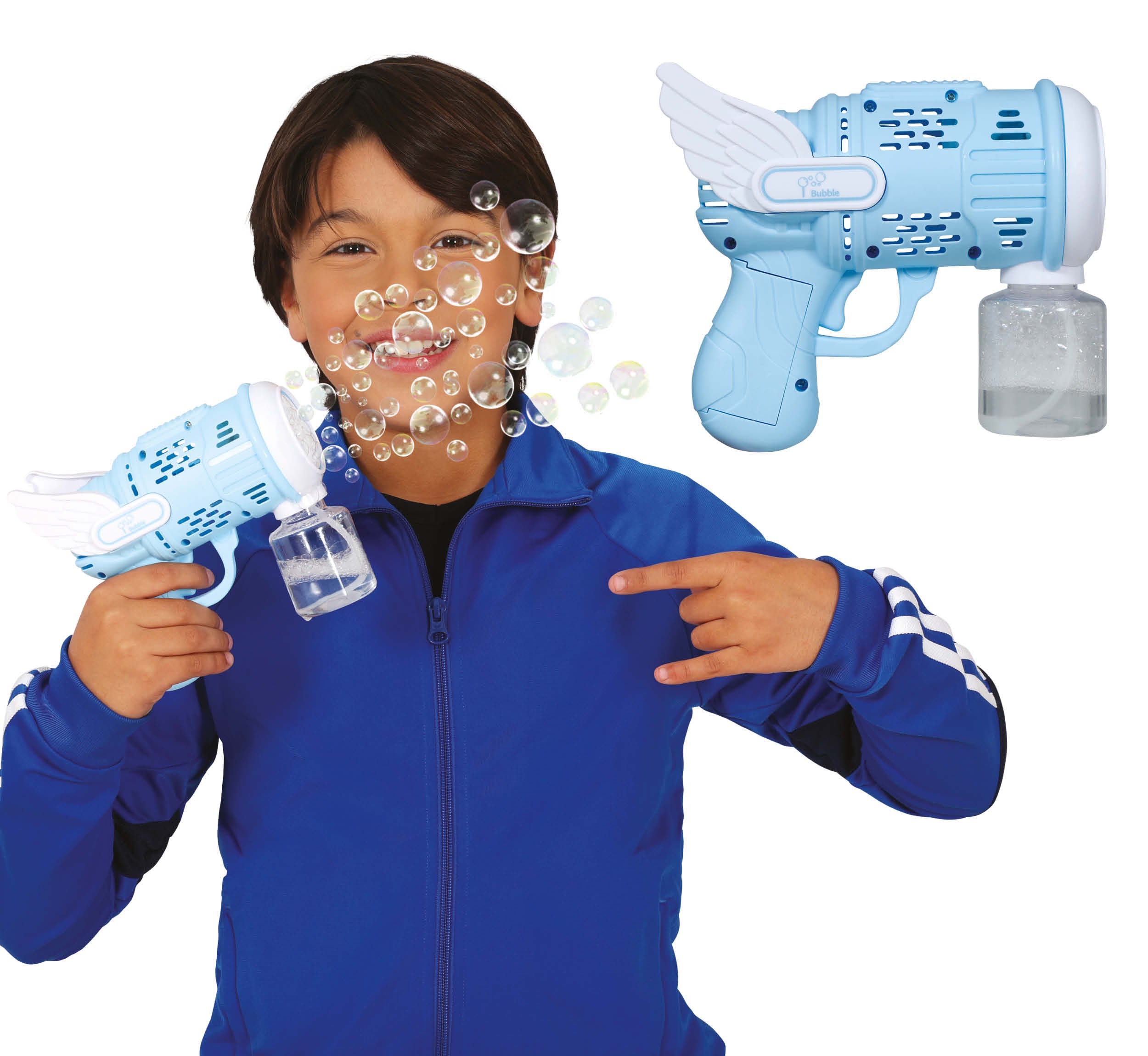 BATTERY-POWERED BUBBLE GUN WITH 19 CMS TANK