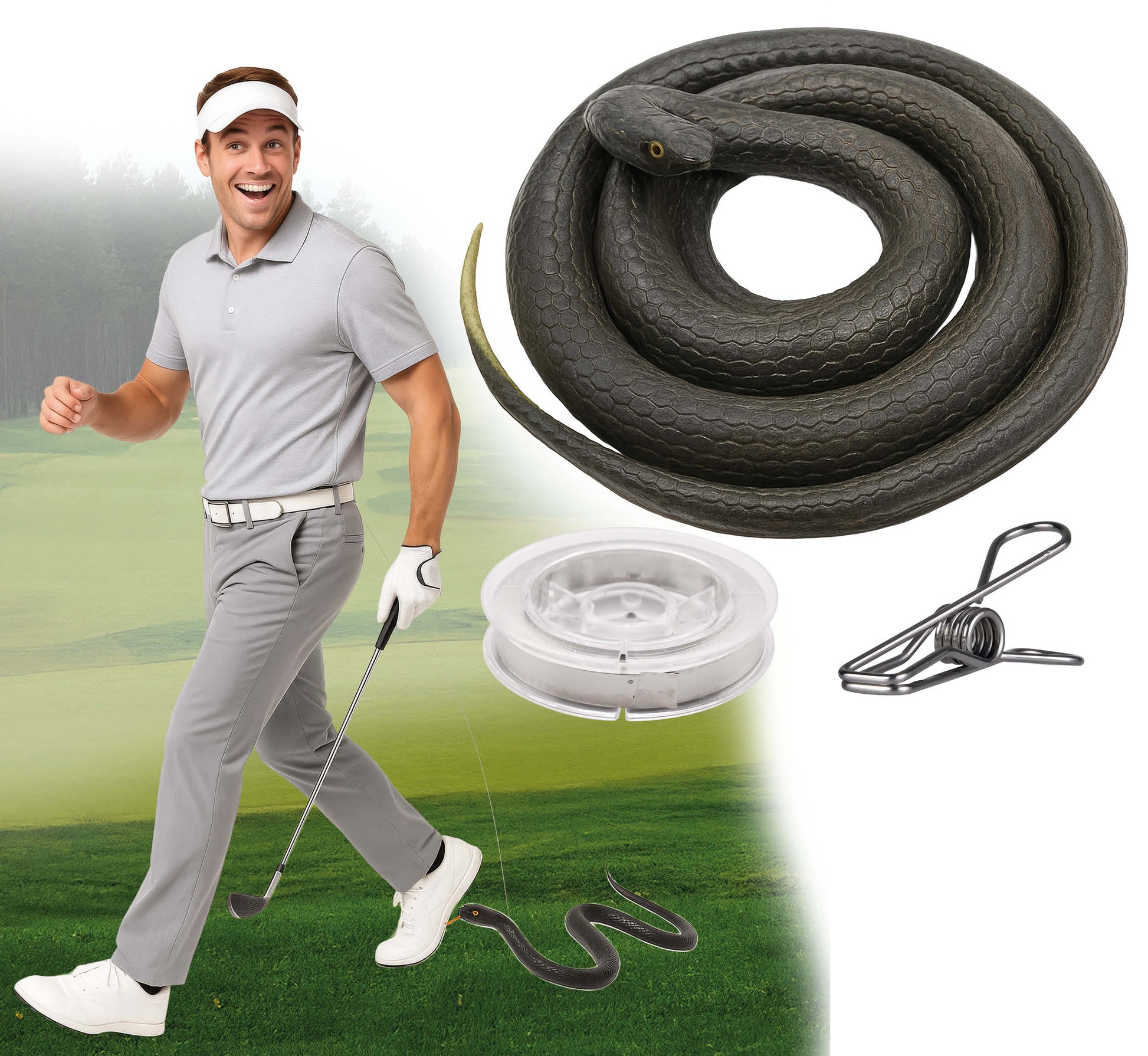 80 CM SNAKE WITH NYLON STRING AND CLIP, ADULT