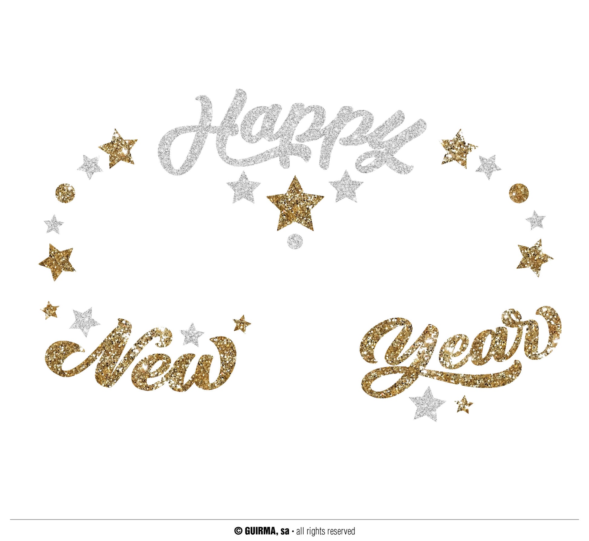HAPPY NEW YEAR ADHESIVE FACIAL JEWELRY