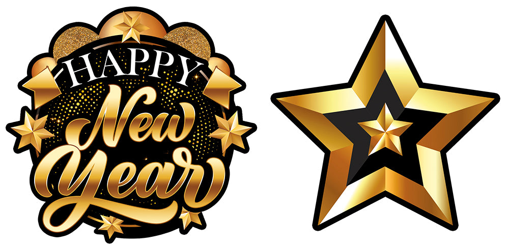 HAPPY NEW YEAR GARLAND, 300 CM, 16X16 CM