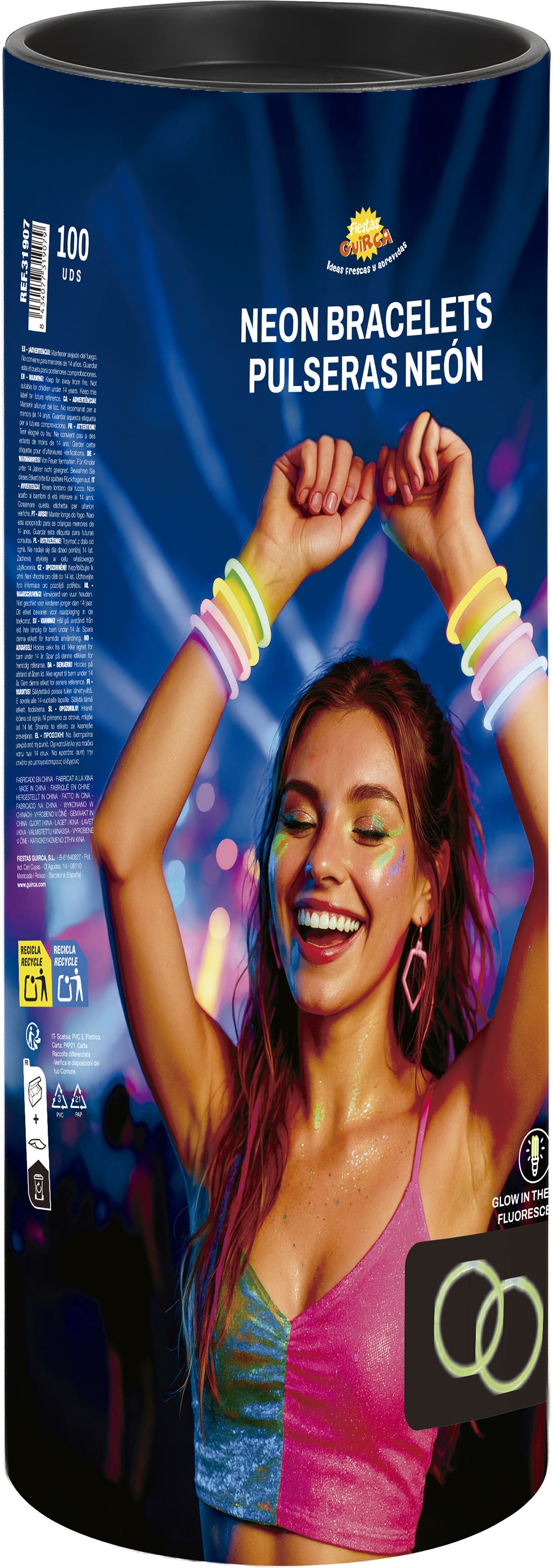 NEON LIGHT BRACELETS 15 PZ