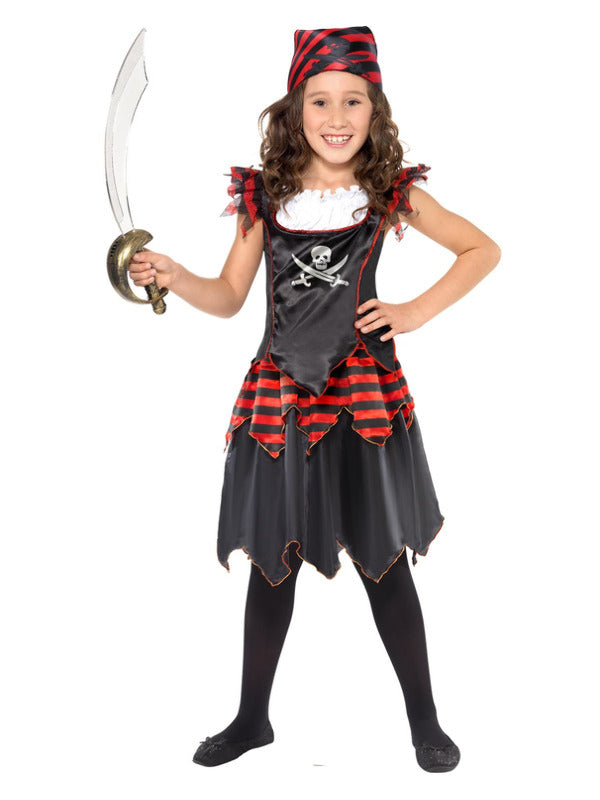Pirate Skull & Crossbones Girl Costume, Black - 2