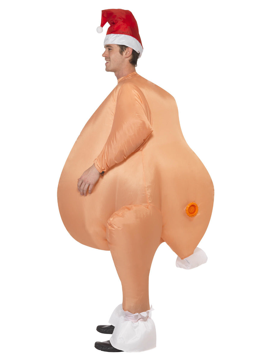 Inflatable Roast Turkey Costume, Nude - 4