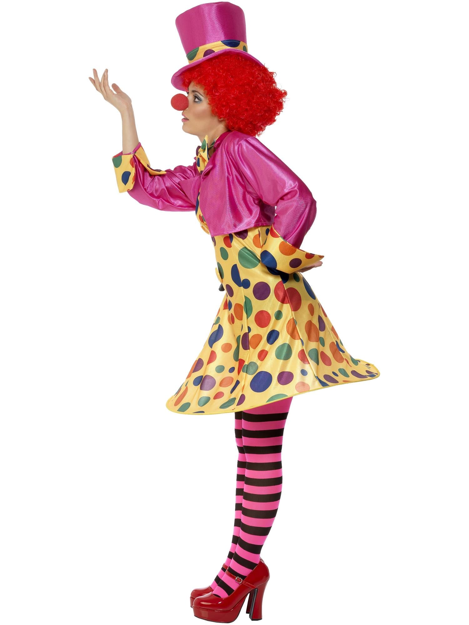 Clown Lady Costume, Multi-Coloured 3