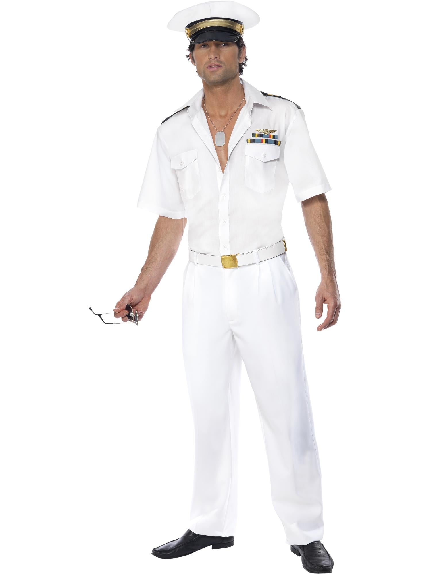 Top Gun Captain Costume, White 1