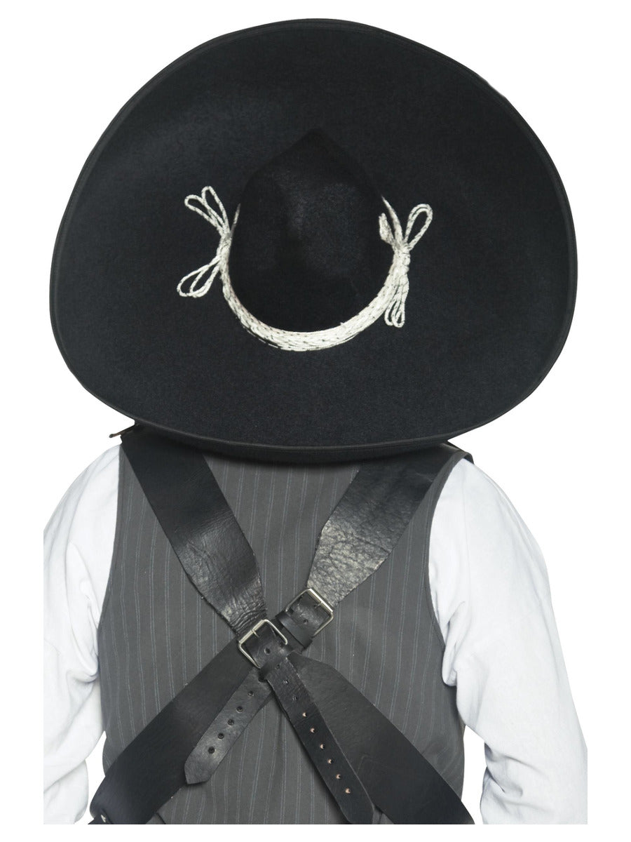 Authentic Mexican Bandit Sombrero, Black - 4