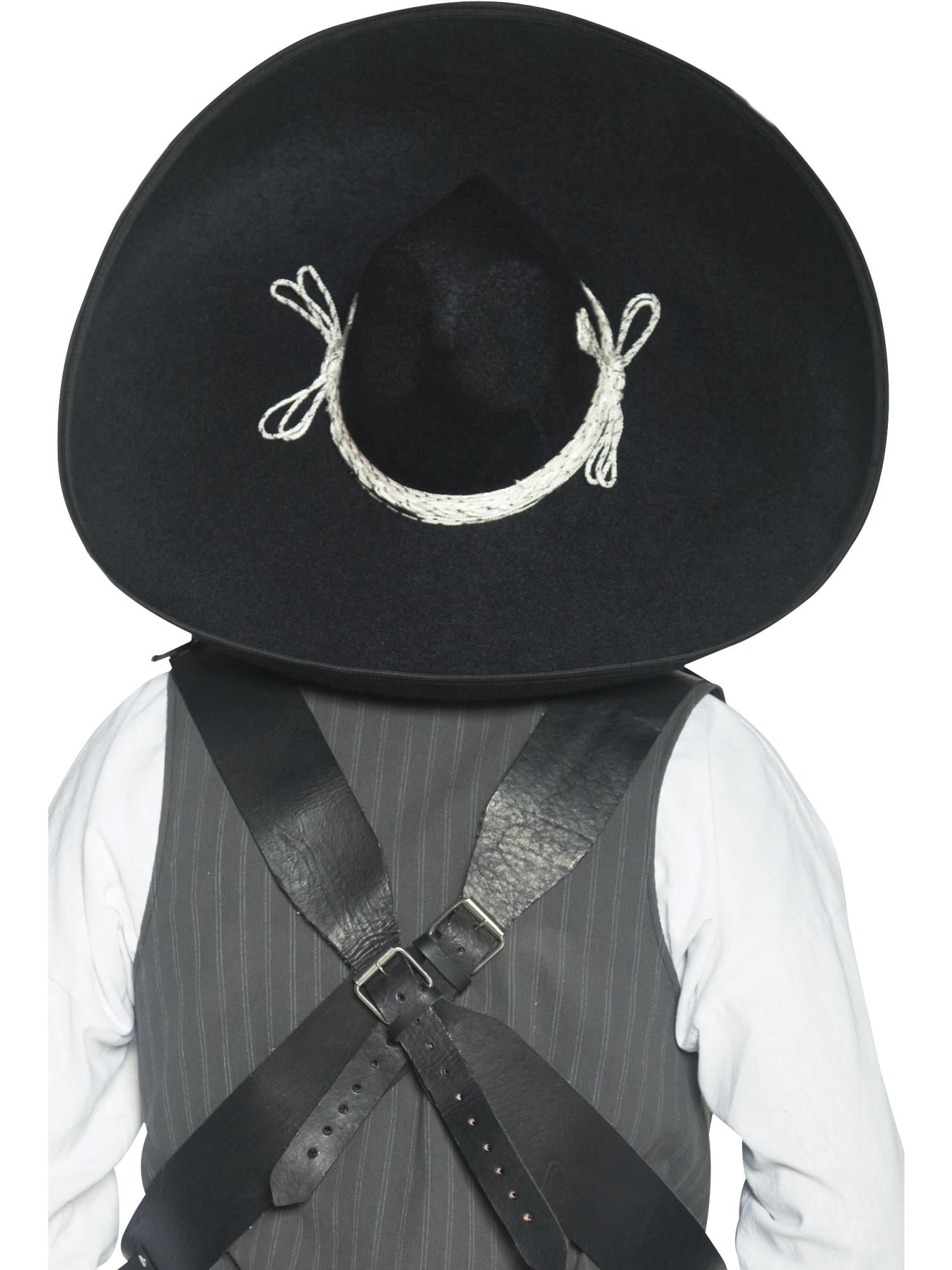 Authentic Mexican Bandit Sombrero, Black 2