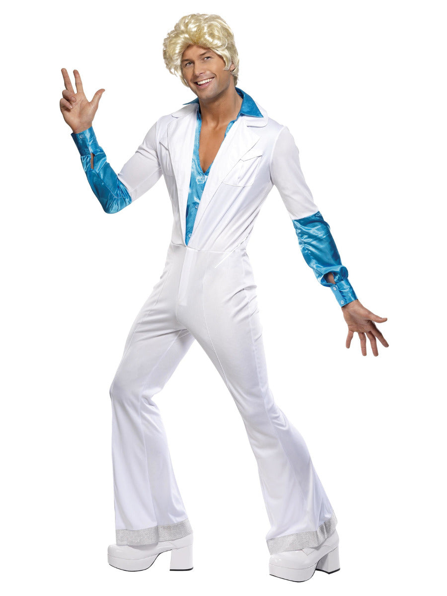 Disco Man Costume, All in One, White - 1