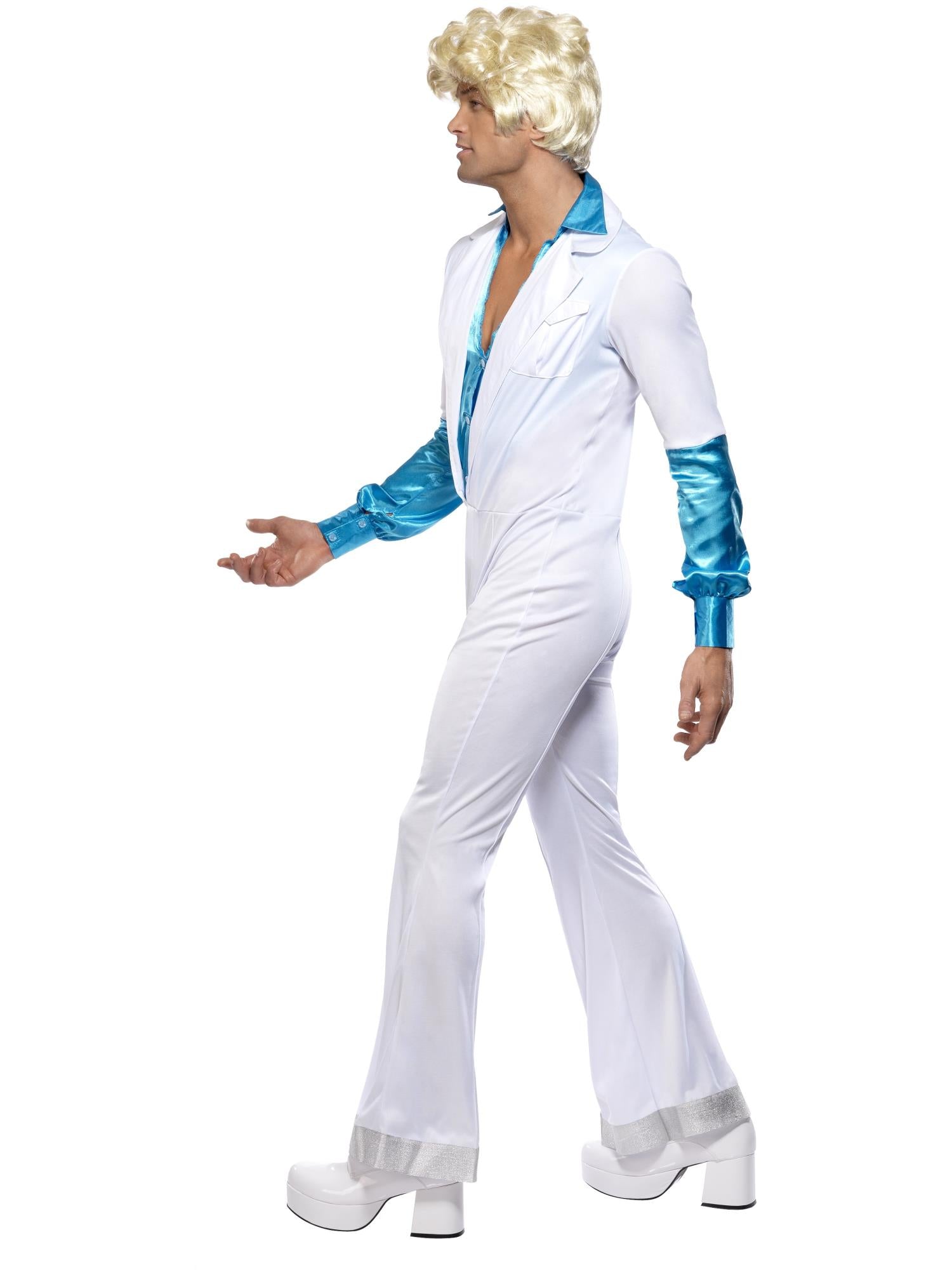Disco Man Costume, All in One, White 3