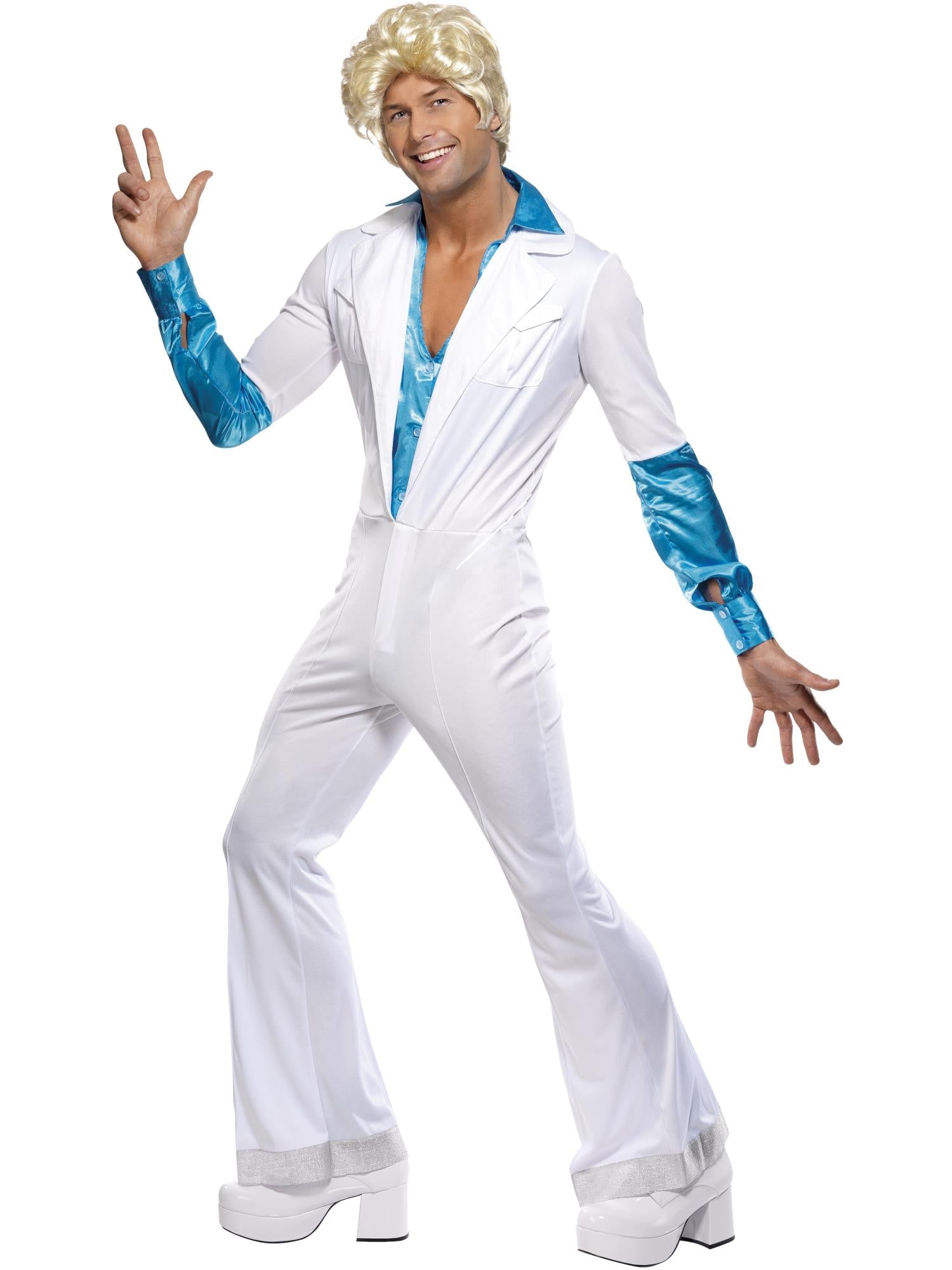Disco Man Costume, All in One, White 1