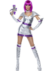 Fever Space Cadet Costume, Silver Metallic 1