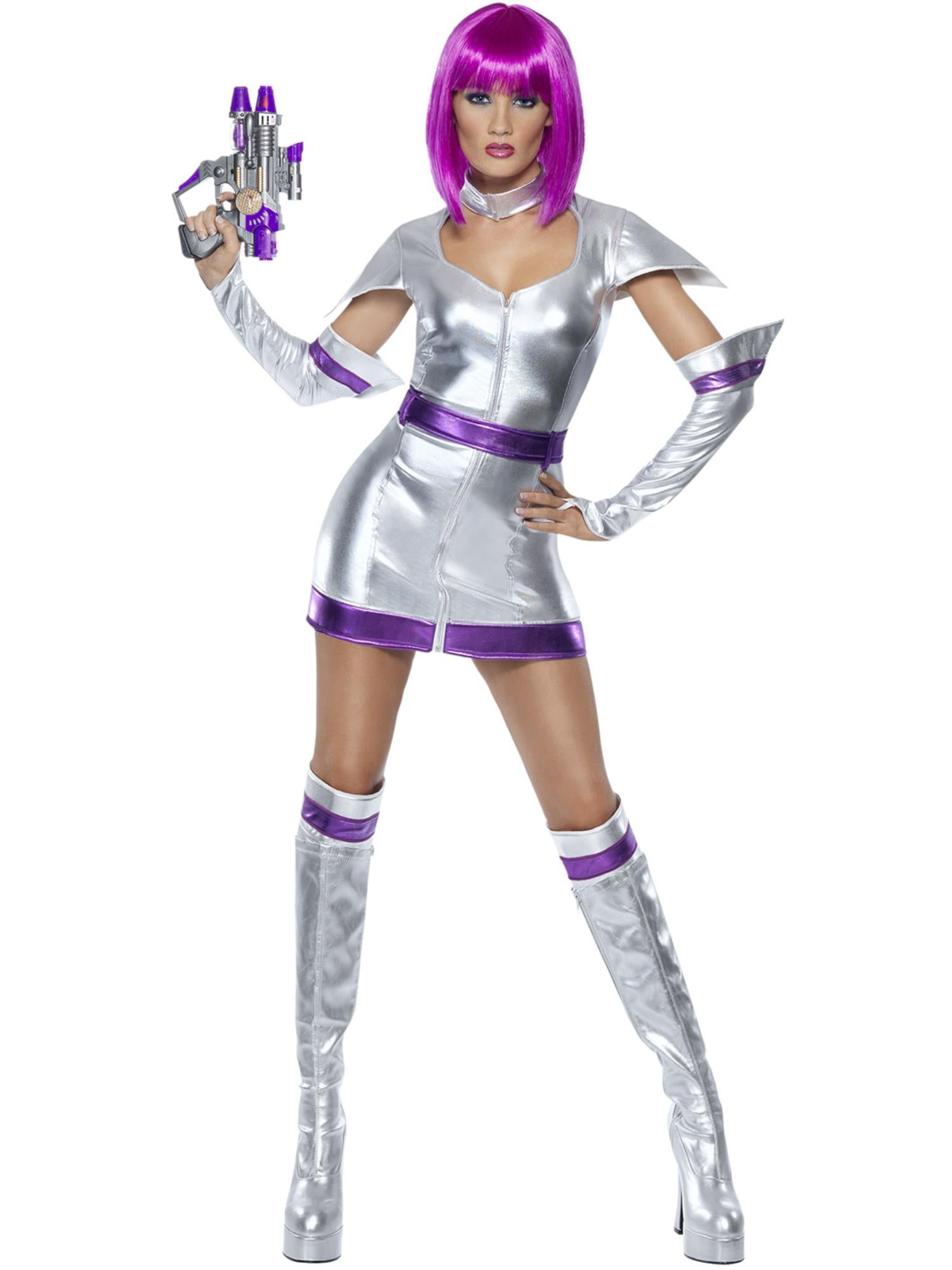 Fever Space Cadet Costume, Silver Metallic 1